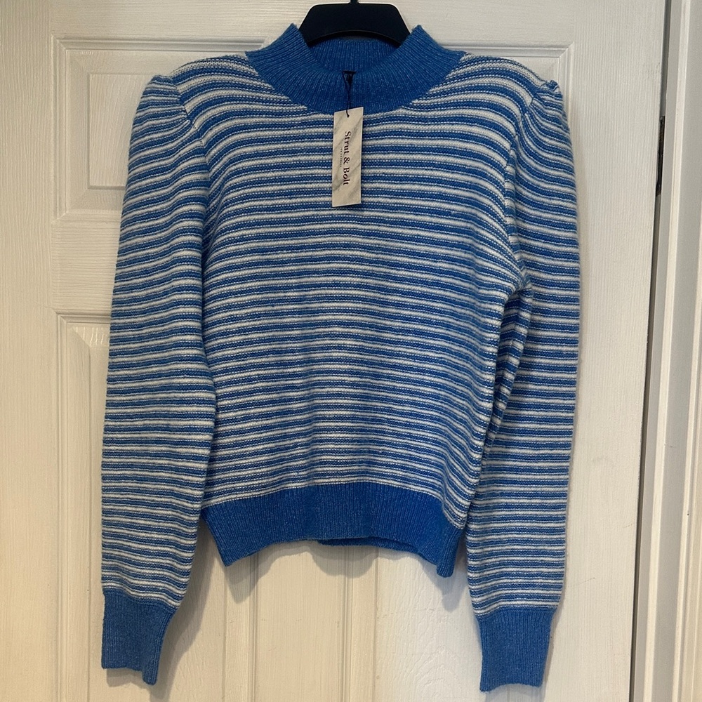 Strut and Bolt NWT Blue & White Striped Women's Sweater